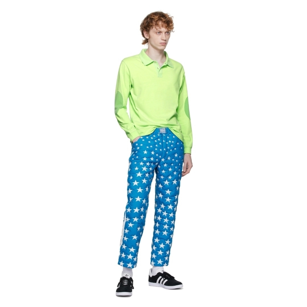 ERL WOVEN PUFFER TROUSERS BLUE